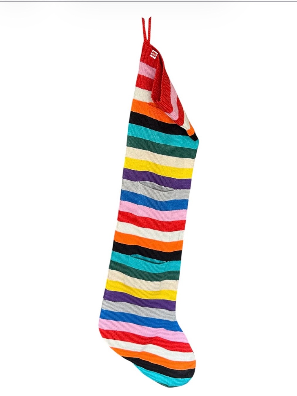 LEGO Rainbow Stripe Knit Christmas Stocking Multicolor Extra Long Holiday